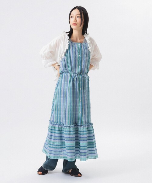 BEAMS BOY（ビームスボーイ）の「ストライプ キャミ ワンピース（ワンピース・レディース・ブルー/ピンク・ONESIZE）」の2枚目の写真