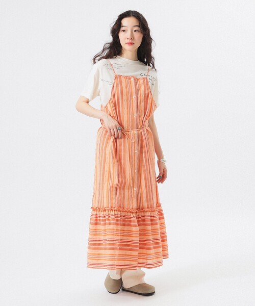 BEAMS BOY（ビームスボーイ）の「ストライプ キャミ ワンピース（ワンピース・レディース・ブルー/ピンク・ONESIZE）」の4枚目の写真