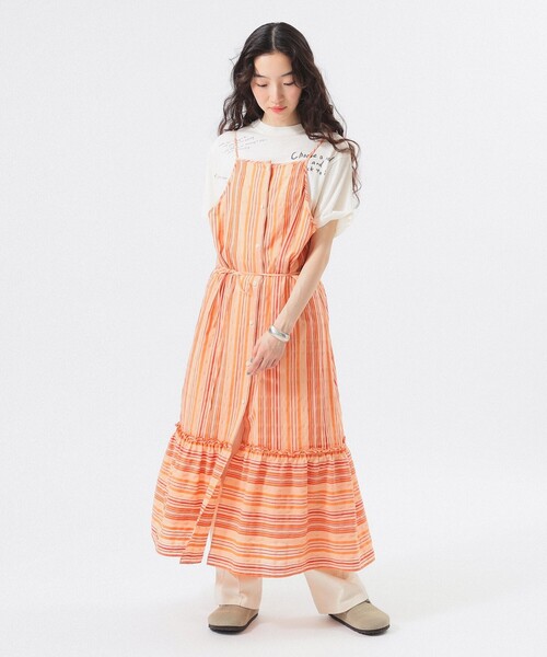 BEAMS BOY（ビームスボーイ）の「ストライプ キャミ ワンピース（ワンピース・レディース・ブルー/ピンク・ONESIZE）」の5枚目の写真