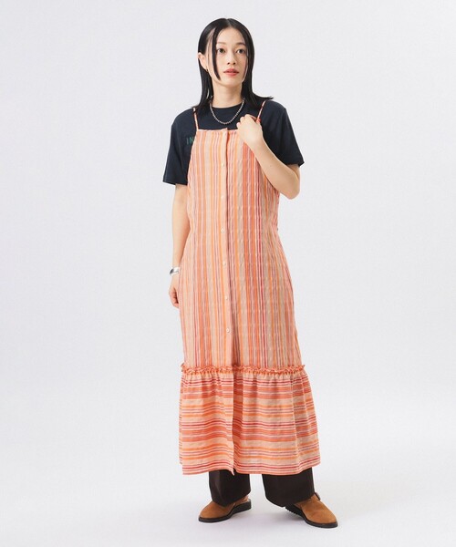 BEAMS BOY（ビームスボーイ）の「ストライプ キャミ ワンピース（ワンピース・レディース・ブルー/ピンク・ONESIZE）」の7枚目の写真