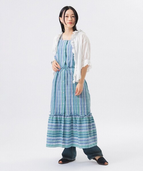 BEAMS BOY（ビームスボーイ）の「ストライプ キャミ ワンピース（ワンピース・レディース・ブルー/ピンク・ONESIZE）」の9枚目の写真