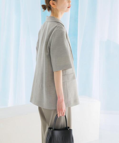 セール】リネンライクハーフスリーブジャケット（その他アウター