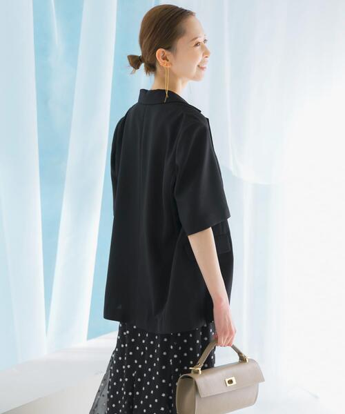 URBAN RESEARCH ROSSO WOMEN（アーバンリサーチ　ロッソ）の「リネンライクハーフスリーブジャケット（その他アウター・レディース・ベージュ/ブラック・FREE）」の14枚目の写真