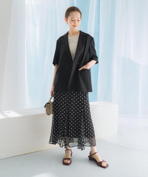 セール】リネンライクハーフスリーブジャケット（その他アウター