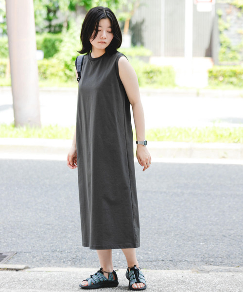 EKAL（エカル）の「『吸水速乾/UVカット』DRY OUT SLEEVLESS ONE-PIECE（ワンピース・レディース・ネイビー/チャコールグレー/アイボリー/ブラウン系その他・FREE）」の13枚目の写真