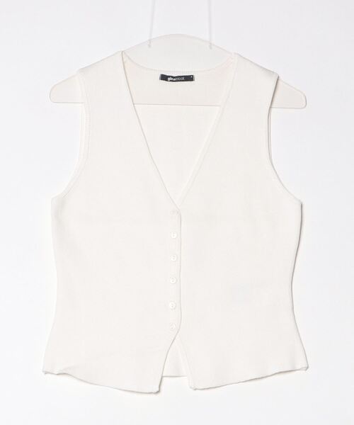 gina tricot(ジーナトリコ)の「Knitted vest(ベスト・レディース・ブラック/オフホワイト・S)」の10枚目の写真