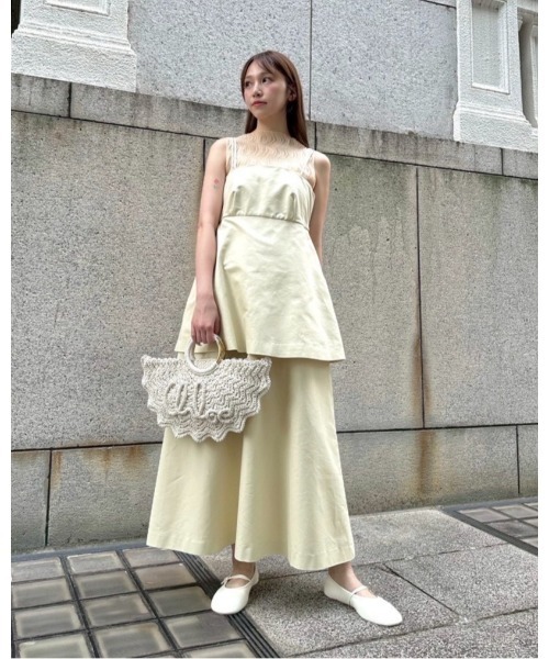 LE CIEL BLEU(ルシェルブルー)の「レイヤードビスチェドレス / Layered Bustier Dress(ワンピース・レディース・ブラック/ベージュ・38/36)」の1枚目の写真
