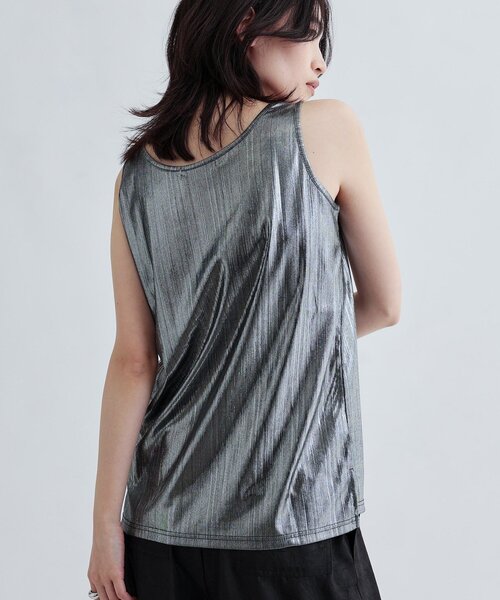 GALLEST（ギャレスト）の「【再入荷】箔プリントタンクトップ（タンクトップ・レディース・シルバー/ホワイト・38）」の12枚目の写真