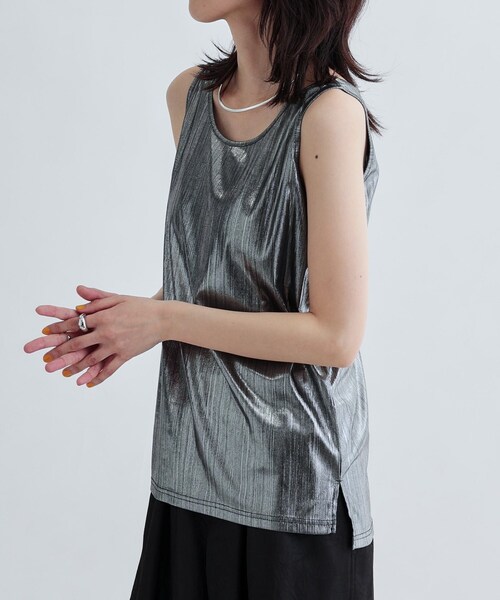 GALLEST（ギャレスト）の「【再入荷】箔プリントタンクトップ（タンクトップ・レディース・シルバー/ホワイト・38）」の11枚目の写真