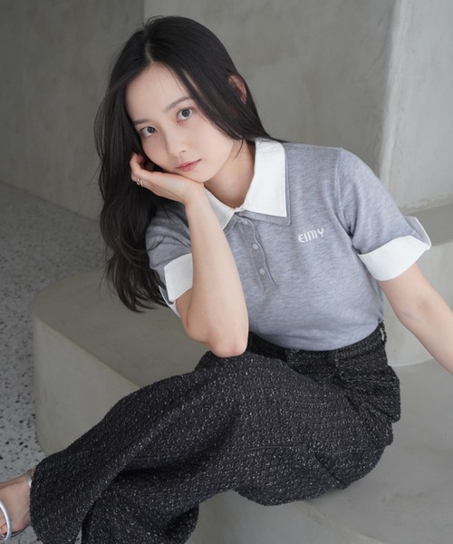 EIMY ISTOIRE(エイミーイストワール)の「ツイードライクデニムパンツ(デニムパンツ・レディース・ブラック/インディゴブルー・24inch/25inch)」の14枚目の写真