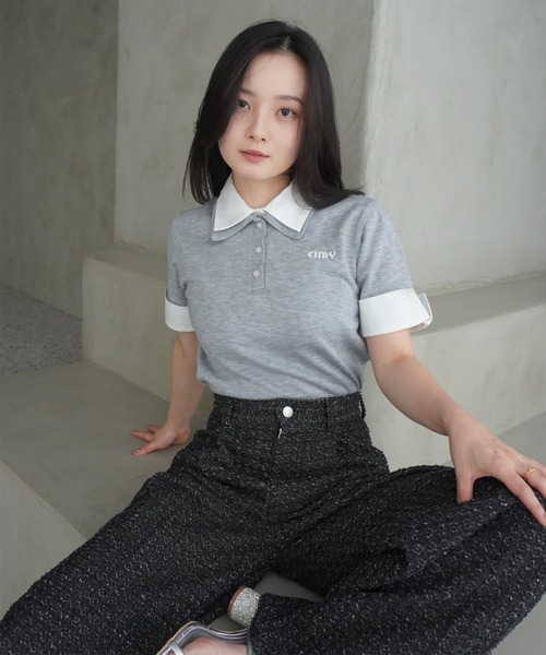 EIMY ISTOIRE(エイミーイストワール)の「ツイードライクデニムパンツ(デニムパンツ・レディース・ブラック/インディゴブルー・24inch/25inch)」の15枚目の写真