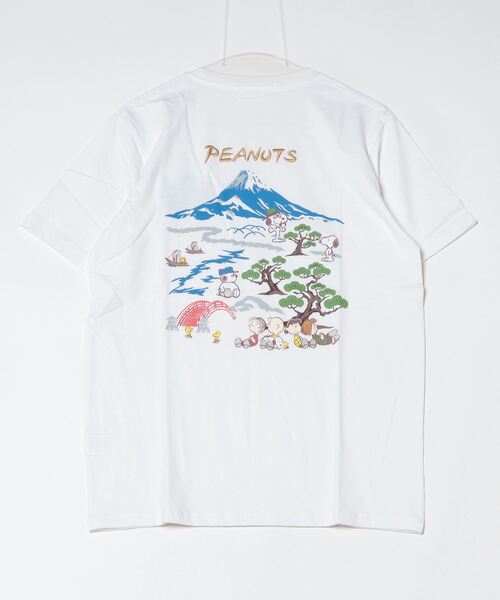 PEANUTS(ピーナッツ)の「PEANUTS スカジャン風刺繍&プリント天竺半袖Tシャツ(Tシャツ/カットソー・メンズ・ブラック/ホワイト系/ブラック系/ホワイト/ブラック系1/ホワイト系1・M/L/LL)」の14枚目の写真