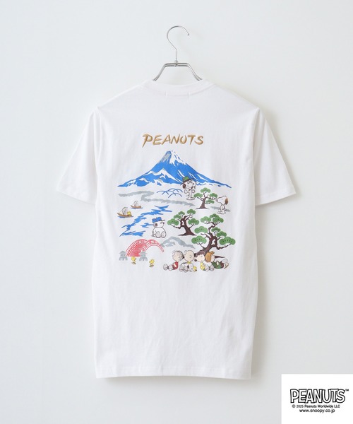 PEANUTS(ピーナッツ)の「PEANUTS スカジャン風刺繍&プリント天竺半袖Tシャツ(Tシャツ/カットソー・メンズ・ブラック/ホワイト系/ブラック系/ホワイト/ブラック系1/ホワイト系1・M/L/LL)」の21枚目の写真