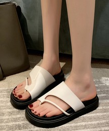 アシンメトリー スライド トング 厚底 サンダル