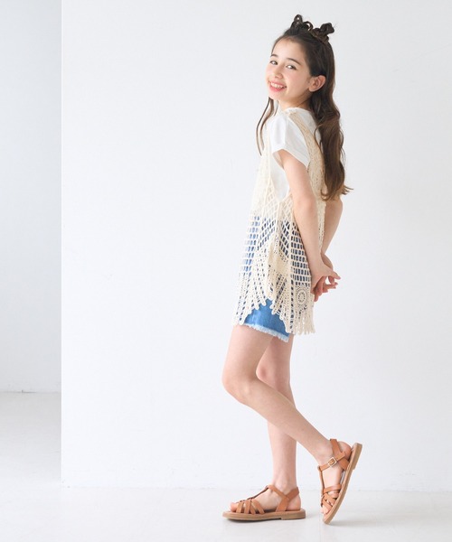 coca（coca）（コカ）の「キッズ 鍵あみレースタンクトップ（タンクトップ・キッズ・アイボリー・L/M/XL）」の7枚目の写真