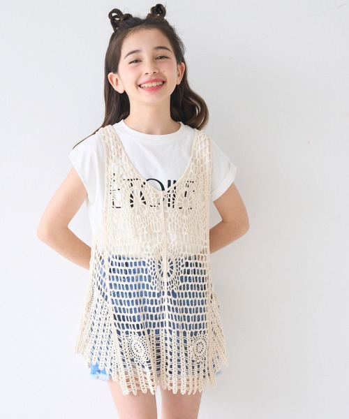 coca（coca）（コカ）の「キッズ 鍵あみレースタンクトップ（タンクトップ・キッズ・アイボリー・L/M/XL）」の8枚目の写真