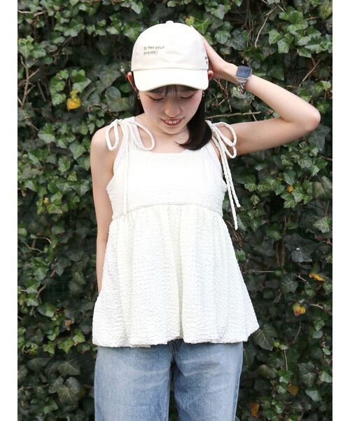 Ungrid（アングリッド）の「エンブロイダリーカラーロゴキャップ（キャップ・レディース・アイボリー/レッド/ネイビー・FREE）」の19枚目の写真