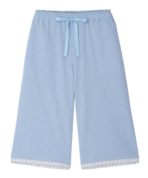 KID BLUE（キッドブルー）の「キッドブルー -梨地ＪＱ -6分丈ボトムス -KRBP548 -kidblue（その他パンツ・レディース・アイボリー/サックスブルー・M）」の4枚目の写真