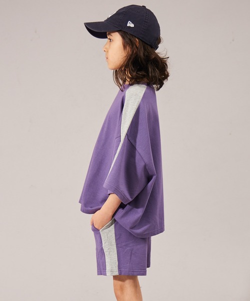 PAIRMANON STREET(ペアマノンストリート)の「【摩擦に強いミニ裏毛】【PAIRMANON STREET】サイドライン オーバーサイズ セットアップ(セットアップ・キッズ・ブラック/グレー/パープル/グリーン・120/110/100/90/130/160/140/150)」の16枚目の写真