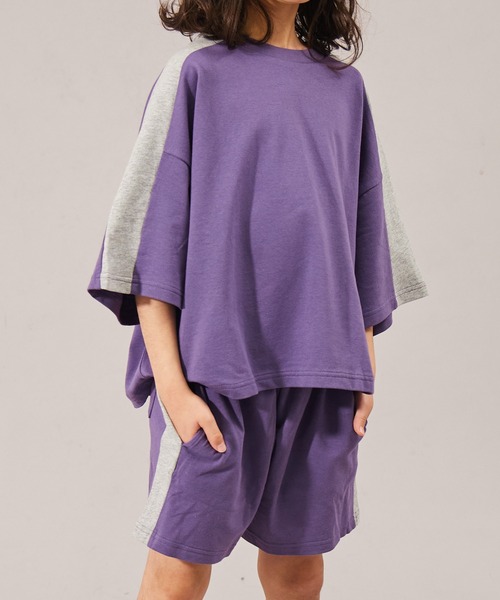 PAIRMANON STREET(ペアマノンストリート)の「【摩擦に強いミニ裏毛】【PAIRMANON STREET】サイドライン オーバーサイズ セットアップ(セットアップ・キッズ・ブラック/グレー/パープル/グリーン・120/110/100/90/130/160/140/150)」の19枚目の写真