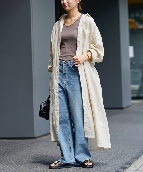 セール】PLAIN LINEN SHIRT ワンピース（ワンピース
