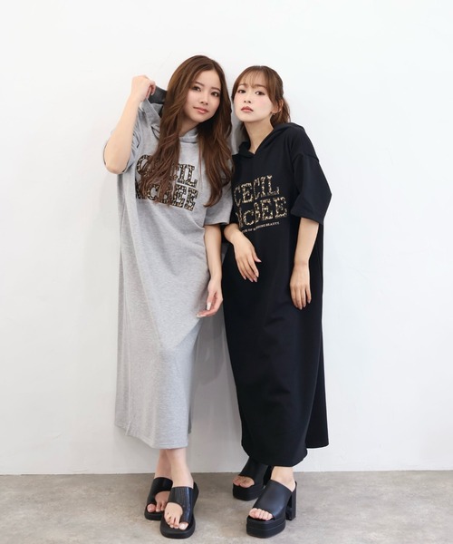 CECIL McBEE(セシルマクビー)の「ワッペンロゴパーカーワンピース(ワンピース・レディース・ブラック/グレー・MEDIUM/LARGE)」の10枚目の写真