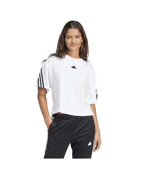 adidas(アディダス)の「アディダス adidas フューチャーアイコン スリーストライプス 半袖Tシャツ(Tシャツ/カットソー・レディース・ダークグレー/ホワイト・S/M/L/XL)」の4枚目の写真