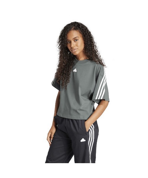 adidas(アディダス)の「アディダス adidas フューチャーアイコン スリーストライプス 半袖Tシャツ(Tシャツ/カットソー・レディース・ダークグレー/ホワイト・S/M/L/XL)」の10枚目の写真