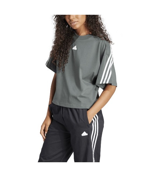 adidas(アディダス)の「アディダス adidas フューチャーアイコン スリーストライプス 半袖Tシャツ(Tシャツ/カットソー・レディース・ダークグレー/ホワイト・S/M/L/XL)」の11枚目の写真