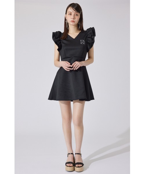 rienda(リエンダ)の「RDショルダーフリルカットミニワンピース 半袖 夏服(ワンピース・レディース・ブラック/ホワイト/ブラウン・SMALL/MEDIUM)」の5枚目の写真