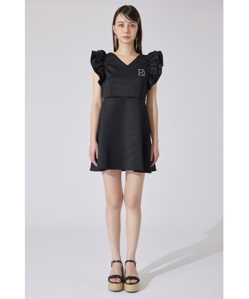 rienda」 半袖ワンピース SMALL ブラック レディース