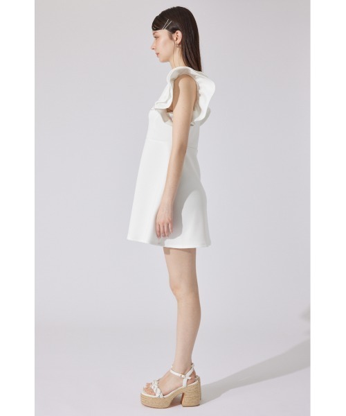 rienda(リエンダ)の「RDショルダーフリルカットミニワンピース 半袖 夏服(ワンピース・レディース・ブラック/ホワイト/ブラウン・SMALL/MEDIUM)」の18枚目の写真