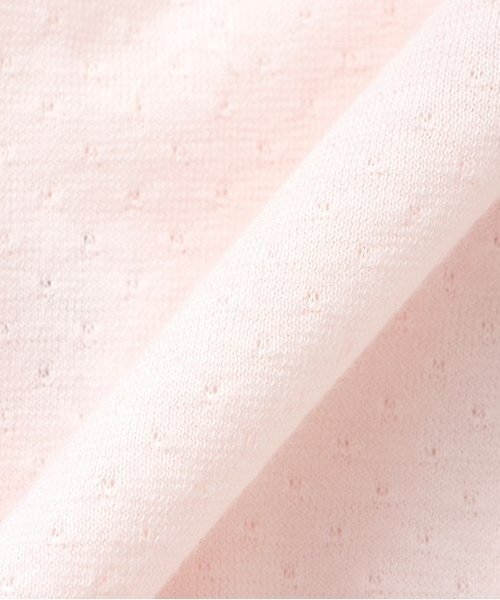 Sophie la girafe（ソフィーラジラフ）の「レース半袖ボディスーツ【日本製】（ロンパース・キッズ・ピンク/オフホワイト・60cm/70cm/80ｃｍ）」の4枚目の写真