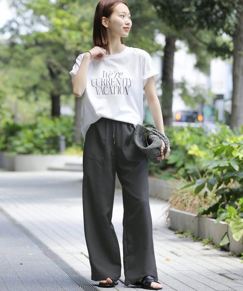 JOURNAL STANDARD relume（ジャーナルスタンダード　レリューム）の「WereロゴTEE（Tシャツ/カットソー・レディース・ネイビー/ホワイト/ホワイト系その他・FREE）」の4枚目の写真