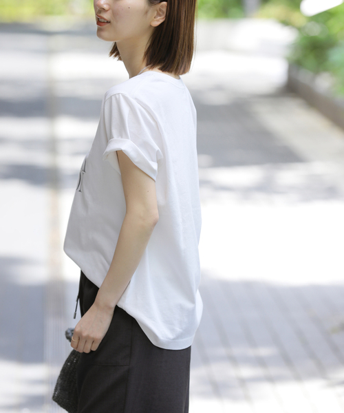 JOURNAL STANDARD relume（ジャーナルスタンダード　レリューム）の「WereロゴTEE（Tシャツ/カットソー・レディース・ネイビー/ホワイト/ホワイト系その他・FREE）」の9枚目の写真