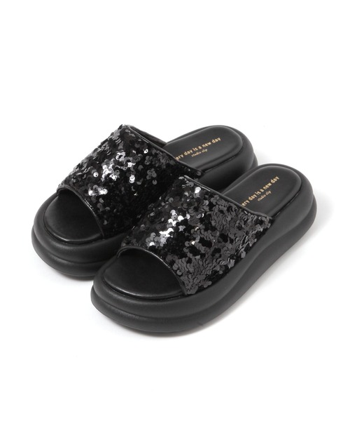 セール】スパンコールスライドサンダル（サンダル）｜studio