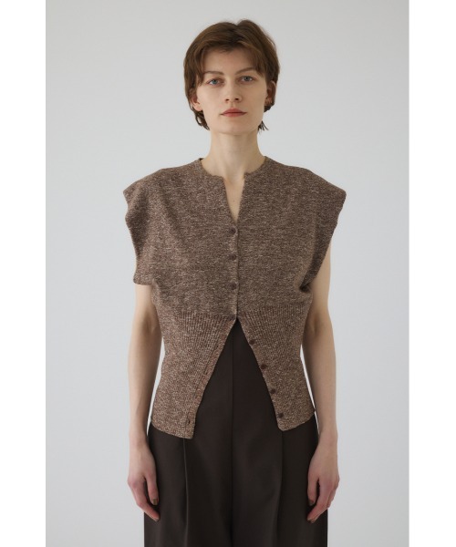 RIM.ARK Mix yarn rib knit ノースリーブカーディガン RIM.ARK | Mix yarn rib knit (KNITWEAR ) |RIM.ARK ONLINE STORE