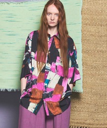 《UNISEX》【LIMITED EDITION】ORIGINAL GRAPHIC Prime-Over Regular Collar Short Sleeve Shirt/オリジナルグラフィックプライムオーバーレギュラーカラーショートスリーブシャツ【MAISON SPECIAL/メゾンスペシャル】