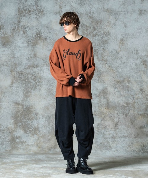 glamb（グラム）の「All Purpose Waffle Cutsew / オールパーポーズワッフルカットソー（Tシャツ/カットソー・メンズ・ブラック/ホワイト/イエロー・S/M/L）」の12枚目の写真