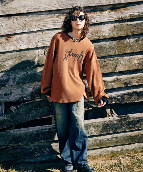 glamb（グラム）の「All Purpose Waffle Cutsew / オールパーポーズワッフルカットソー（Tシャツ/カットソー・メンズ・ブラック/ホワイト/イエロー・S/M/L）」の14枚目の写真