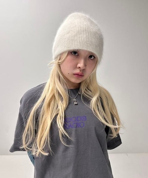 Ray BEAMS（レイビームス）の「アンゴラ混 ビーニー（ニットキャップ/ビーニー・レディース・ワイン/ブラック/チャコールグレー/オフホワイト/ベージュ・ONE SIZE）」の6枚目の写真