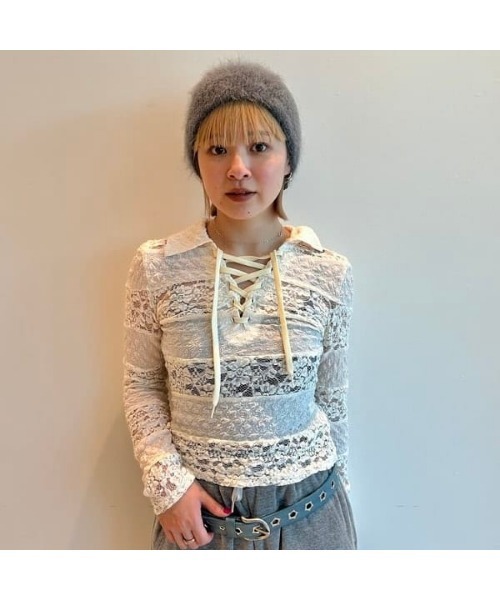 Ray BEAMS（レイビームス）の「アンゴラ混 ビーニー（ニットキャップ/ビーニー・レディース・ワイン/ブラック/チャコールグレー/オフホワイト/ベージュ・ONE SIZE）」の13枚目の写真