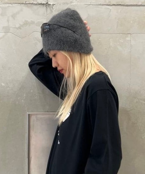 Ray BEAMS（レイビームス）の「アンゴラ混 ビーニー（ニットキャップ/ビーニー・レディース・ワイン/ブラック/チャコールグレー/オフホワイト/ベージュ・ONE SIZE）」の11枚目の写真