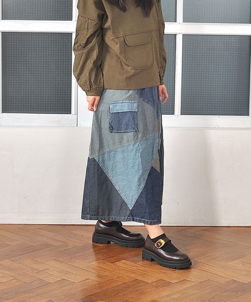 DT★Max Mara★calotte パッチワークデニムスカート セール】Colork(カラック) デニム パッチワークスカート（デニム