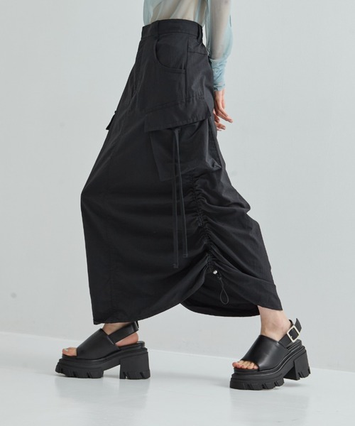 STUDIOUS/ステュディオス】Drawstring Cargo Skirt/ドロー