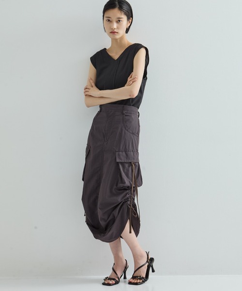 STUDIOUS/ステュディオス】Drawstring Cargo Skirt/ドロー
