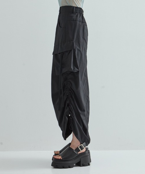 CITYSHOP /DRAWSTRING スカート ダークグレー セール】【STUDIOUS/ステュディオス】Drawstring Cargo Skirt