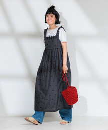 インド 配色シフリー刺繍ワンピース