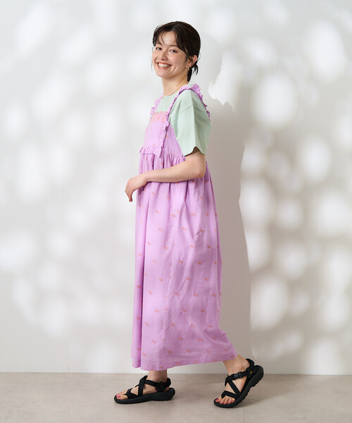 FREAK'S STORE(フリークスストア)の「インド 配色シフリー刺繍ワンピース(ワンピース・レディース・チャコール/パープル・フリ-)」の16枚目の写真