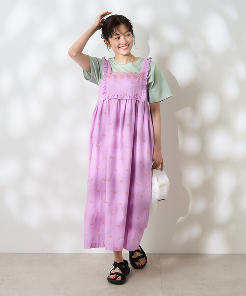 FREAK'S STORE(フリークスストア)の「インド 配色シフリー刺繍ワンピース(ワンピース・レディース・チャコール/パープル・フリ-)」の17枚目の写真